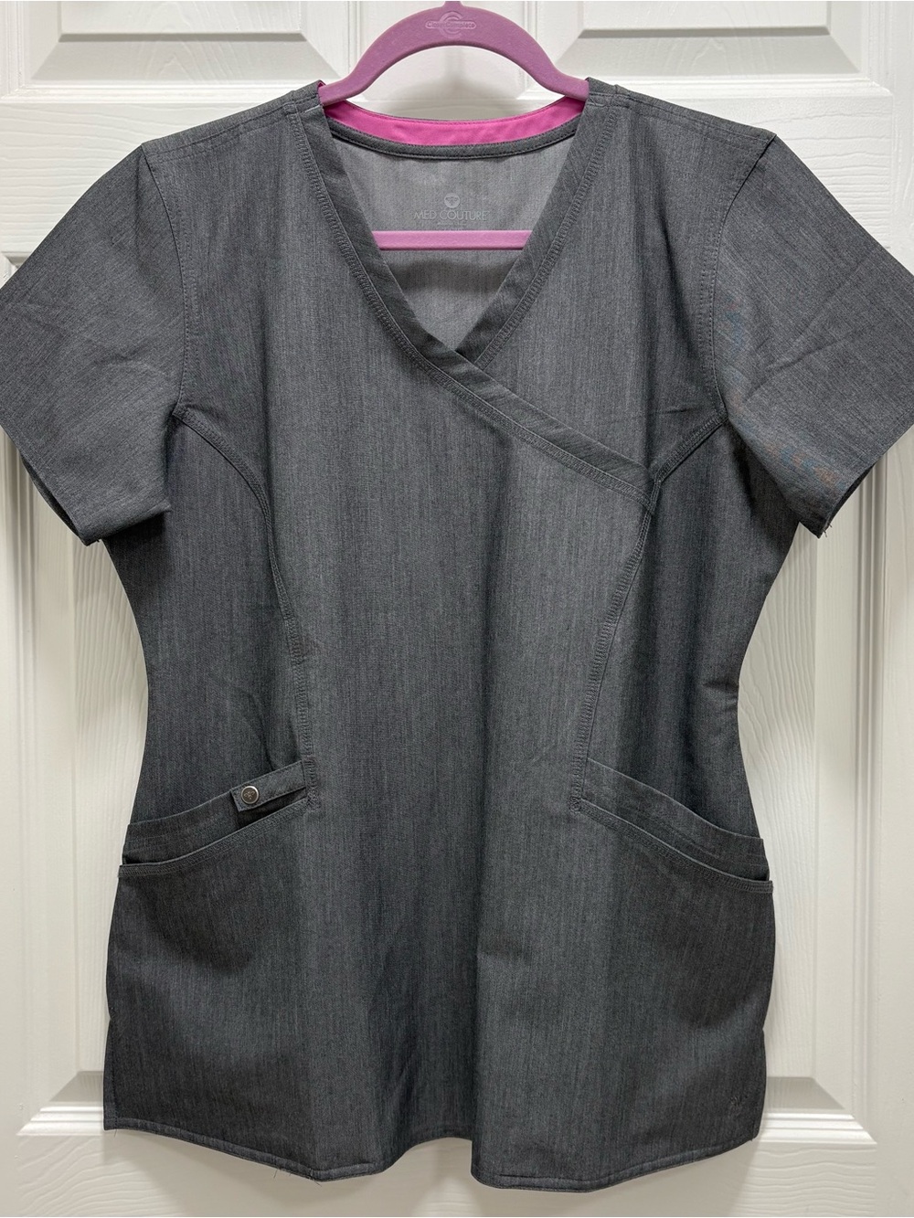 Med Couture Touch Mock Wrap Top - M